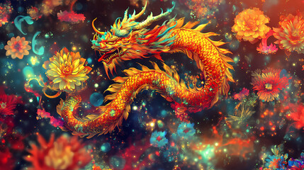 Canvas Print - chinese dragon statue