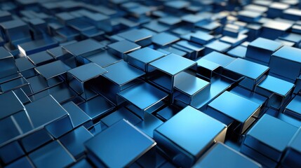 Poster - A blue image of many small squares