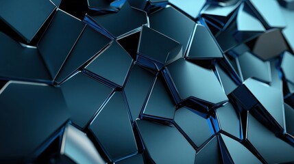 Aufkleber - A blue and black abstract image with many small squares