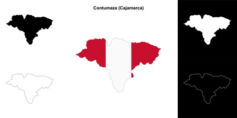 Wall Mural - Contumaza province outline map set