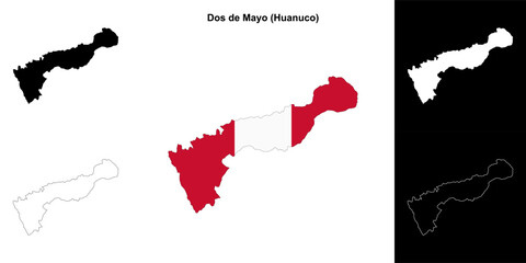 Wall Mural - Dos de Mayo province outline map set