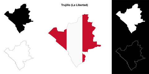 Wall Mural - Trujillo province outline map set