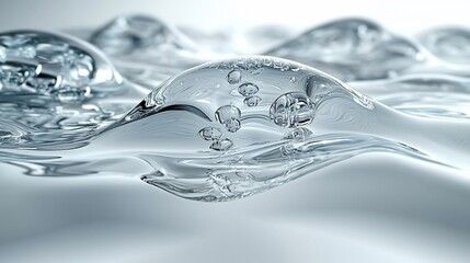 Poster - Sparkling water waves, close-up, abstract background, purity concept