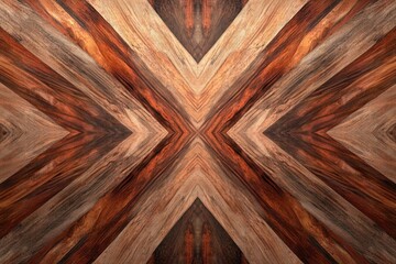 Poster - Abstract geometric pattern created with various shades of wood