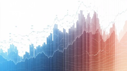 Poster - Abstract financial chart showing market data as colorful graph