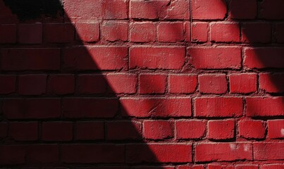 Wall Mural - Red brick wall with a bold textured surface and subtle shadows, styled for an industrial yet classic urban aesthetic