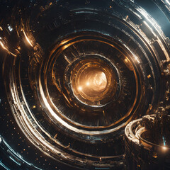 Wall Mural - Futuristic Sci-Fi Wormhole Portal