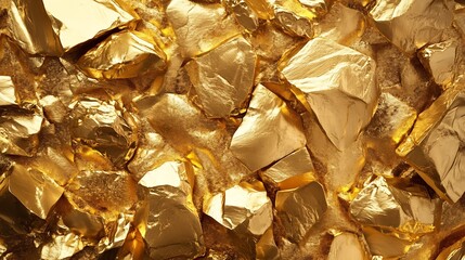 Aufkleber - Stunning Golden Foil Texture Background for Elegant Design Projects and Luxury Themes : Generative AI