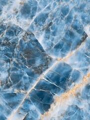 Aufkleber - Abstract close up of blue marble stone texture for backgrounds and interior design : Generative AI