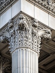 Poster - Intricate Architectural Detail of Ornate Column Capital Showcasing Classic Design : Generative AI
