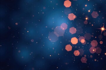 bokeh lights in a dark blue frame with twinkling stars , dark blue, bokeh, lights