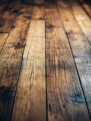 Poster - Textured Wooden Floor Perspective Showing Natural Grain and Warm Colors : Generative AI