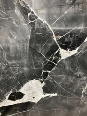 Leinwandbilder - Abstract Black and White Marble Texture with Unique Patterns and Veins Creating Visual Interest : Generative AI