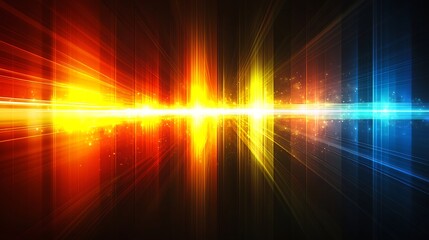 Wall Mural - Abstract light streaks, energy flow, vibrant colors, dark background, tech concept.