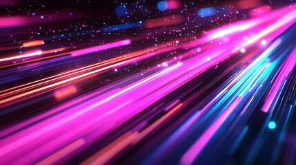 Wall Mural - Abstract light streaks, vibrant colors, futuristic background, digital art, website header.