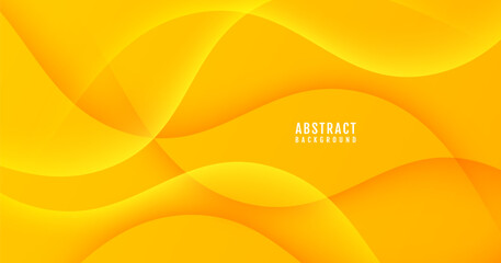Wall Mural - 3d orange geometric abstract background overlap layer on bright space with waves effect decoration. 