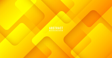 Wall Mural - 3d orange abstract background overlap layer on bright space with rounded squares effect decoration. 