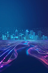 smart city and abstract dot point connect with gradient. high quality photo
