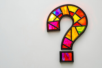 Wall Mural - Colorful Question Mark Mosaic on White Background