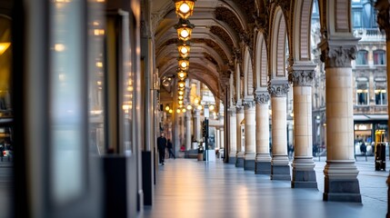 Aufkleber - Stunning Archway with Lanterns Emphasizing Architectural Beauty in Urban Settings : Generative AI
