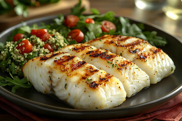 Poster - Grilled Cod with Salad and Grains