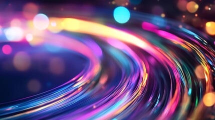 Poster - Colorful Abstract Swirls of Light for Vibrant and Energetic Background : Generative AI