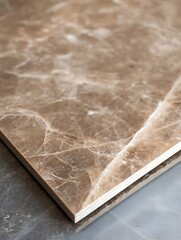 Aufkleber - Beautiful natural brown marble texture perfect for elegant interior design : Generative AI