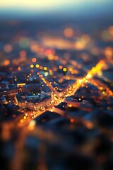 Aufkleber - Beautiful Blurred City Lights at Night Creating a Magical Bokeh Effect : Generative AI