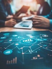 modern digital marketing analytics and business strategy illustrated through data charts and graphs 