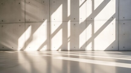 Poster - Natural Light and Shadows Creating Artistic Texture on Concrete Wall : Generative AI