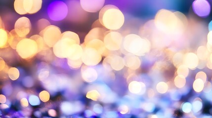 Aufkleber - Beautiful bokeh background with warm and cool light tones creating a dreamy festive atmosphere : Generative AI