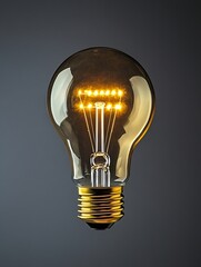 Aufkleber - Stylish Vintage Light Bulb with Elegant Glow and Modern Design : Generative AI