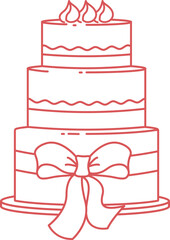 Wall Mural - Wedding Cake Line Hand Drawn