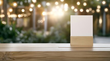 Aufkleber - Modern blank signage display with warm bokeh lights in the background for creative design : Generative AI