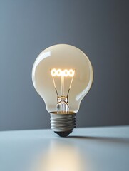 Aufkleber - Elegant light bulb with visible filament glowing softly against a modern backdrop : Generative AI