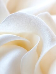Poster - Soft and Delicate White Fabric Draped in Elegant Swirls Emphasizing Smooth Texture and Beauty : Generative AI