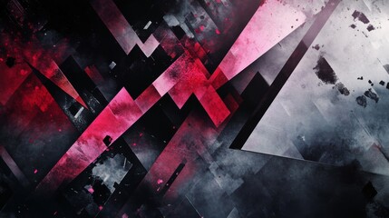 Leinwandbilder - An abstract background with geometric shapes and sharp angles, using contrasting colors and patterns to create a modern and edgy visual effect.