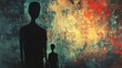 © HISTOCK - Two faceless figures standing against grunge background