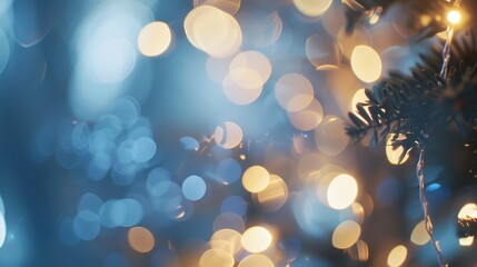 Sticker - Festive Atmosphere with Soft Bokeh and Bluish Light