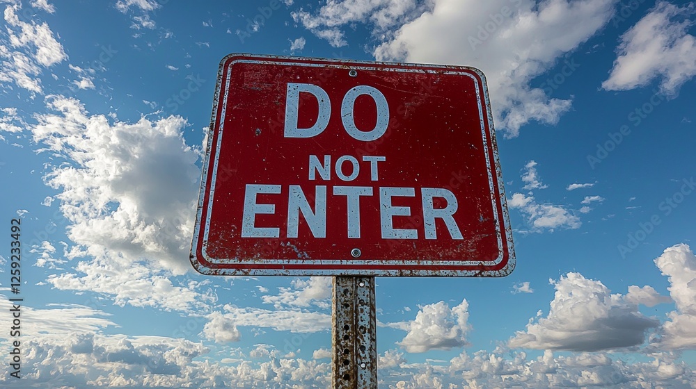 Ilustración de Stock reflective do not enter sign catches eye atop pole ...