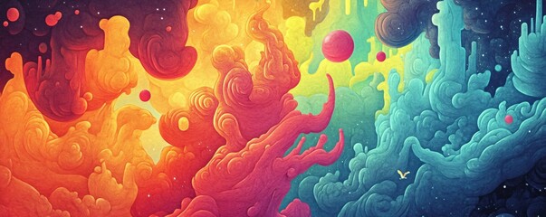 Poster - Colorful abstract background resembling organic flowing shapes