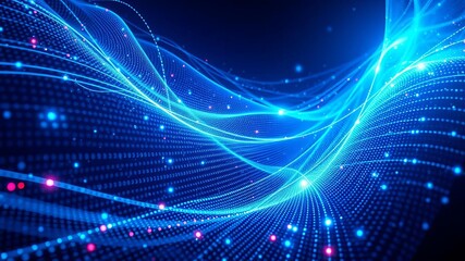Abstract digital background with flowing data streams and glowing particles, futuristic, stream, modern