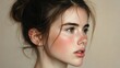 © InfiniteStudio - Portrait of a young woman with soft features and natural makeup in neutral tones