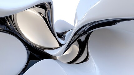 Wall Mural - Abstract swirling forms, white background, digital art, website design