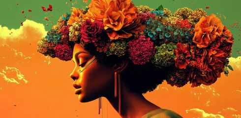 Wall Mural - Imaginative depiction blending natural beauty with artistic flair.