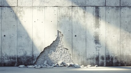 Aufkleber - Sunlight illuminating hole in a concrete wall