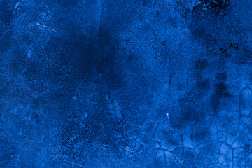 Leinwandbilder - Old wall pattern texture cement blue dark abstract  blue color design are light with black gradient background.