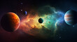 © ziehefzie - Cosmic Nebula: Planets Aligned in a Breathtaking Celestial Dance Across a Vibrant Interstellar Cloud