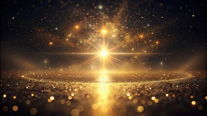 Wall Mural - a radiant golden galaxy shimmering dust, celestial glow, and a path of light