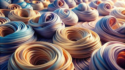 Wall Mural - Abstract Swirling Forms in Pastel Hues A Complex Interplay of Curving Lines and Gentle Color Transitions